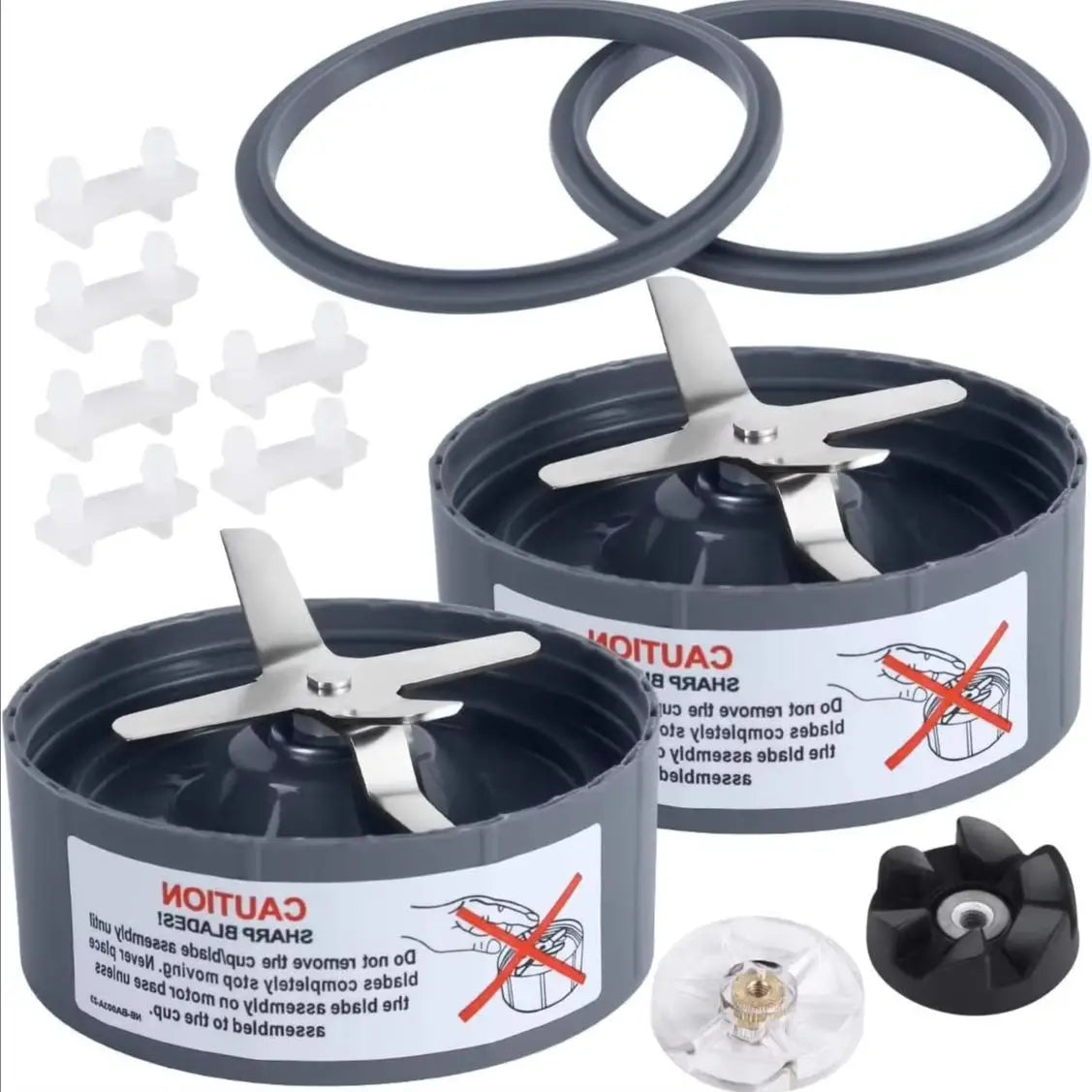 2 Blades Extractor Blade Parts for NutriBullet 600w Pro 900w Blender with Sealing Rings