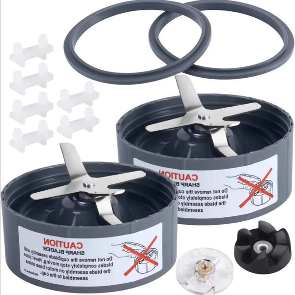 2 Blades Extractor Blade Parts for NutriBullet 600w Pro 900w Blender with Sealing Rings