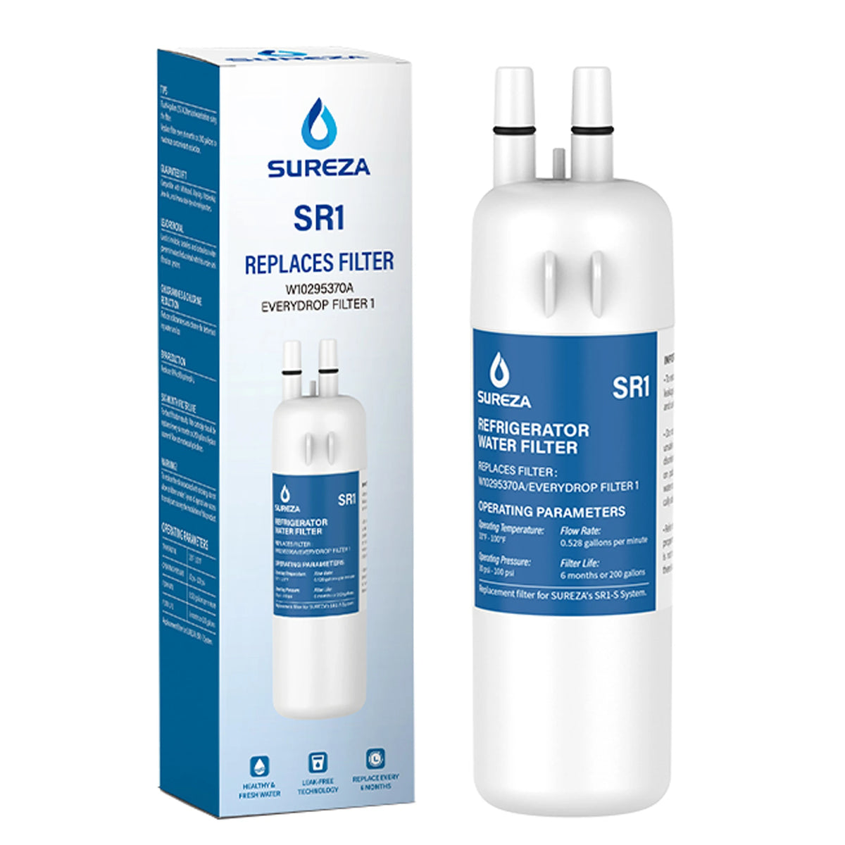 Replacement Refrigerator Water Filter Compatible with Whirlpool / Kenmore W10295370A / EDR1RXD1 / EDR1RXD1B / W10295370