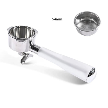 54mm 3-Ear Coffee Portafilter, 304 Stainless Steel Luxury Wooden Handle Espresso Holder Compatible with Breville 820 880 Series & Solis