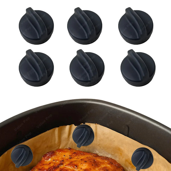 Air Fryer Silicone Magnet Clips (Upgraded) - Heat-Resistant Safety Buckles to Secure Parchment Liners | Prevent Paper Burning