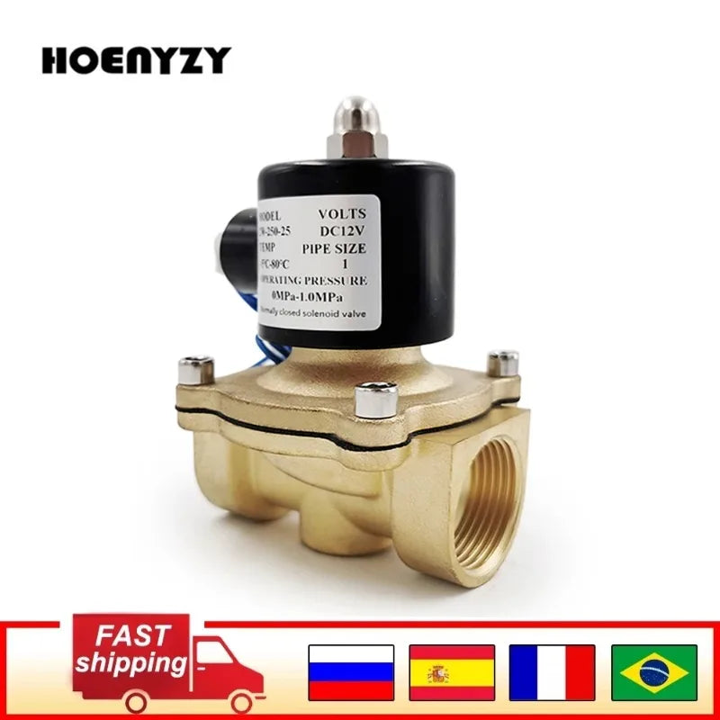 For Water Oil Air 12V/24V/220V/110V 1/4" 3/8" 1/2" 3/4" 1" Electric Solenoid Valve DN8 DN10 DN15 DN20 DN25 N/C Pneumatic Valve