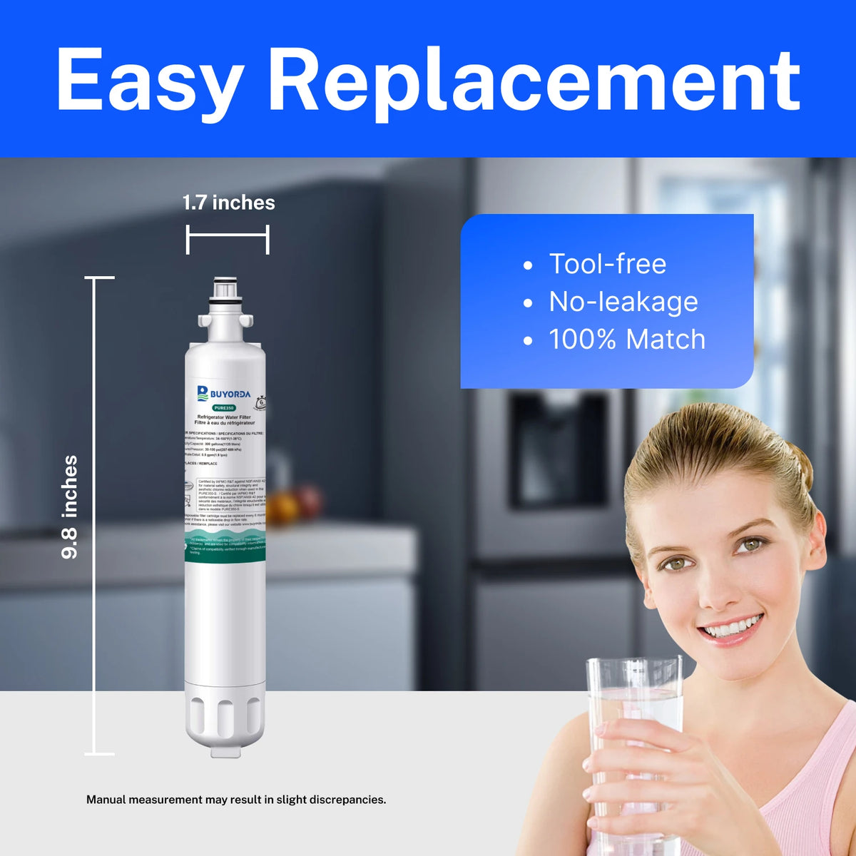 Refrigerator Water Filter Compatible with GE RPWF CYE23TSDSS GFE26GSHSS GFE29HSDSS GNE29GSHSS PYE23PSDSS - Replacement Filter