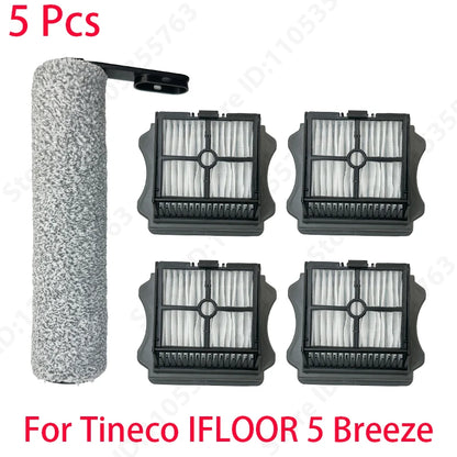 For Tineco IFLOOR 5 Breeze Complete Wet/Dry All-in-One Vacuum Cleaner Spare Parts Brush Roller and HEPA Filter Replacement Acces