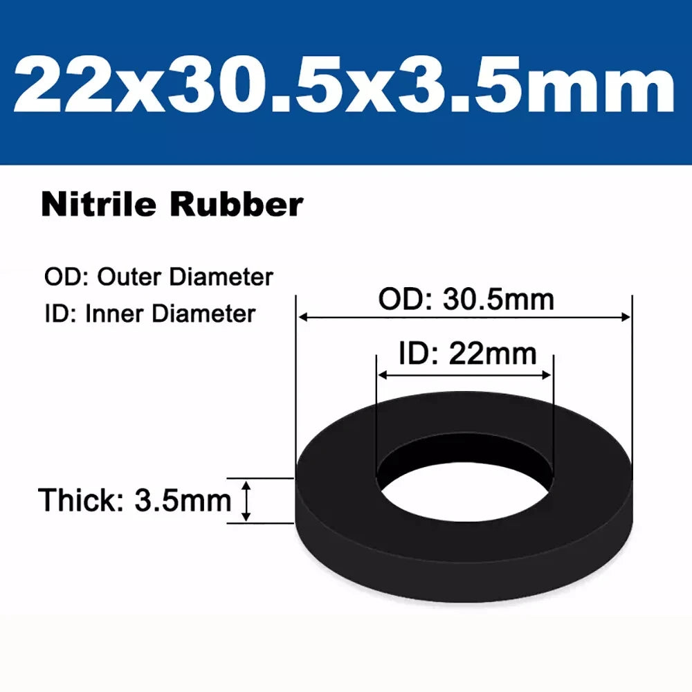 Beicai 1/8" 1/4" 3/8" 1/2" 3/4" ~ 2" BSP NBR Nitrile Rubber Washing Machine Shower Hose Washers Gaskets Thick 1.4mm-3.5mm