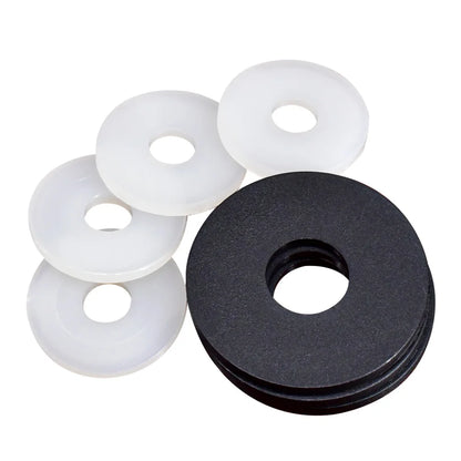 M2-M24 Black or White Nylon Flat Washers Rubber Spacer Plastic Washer Insulation Sealing Hard Gaskets For Screw Bolts