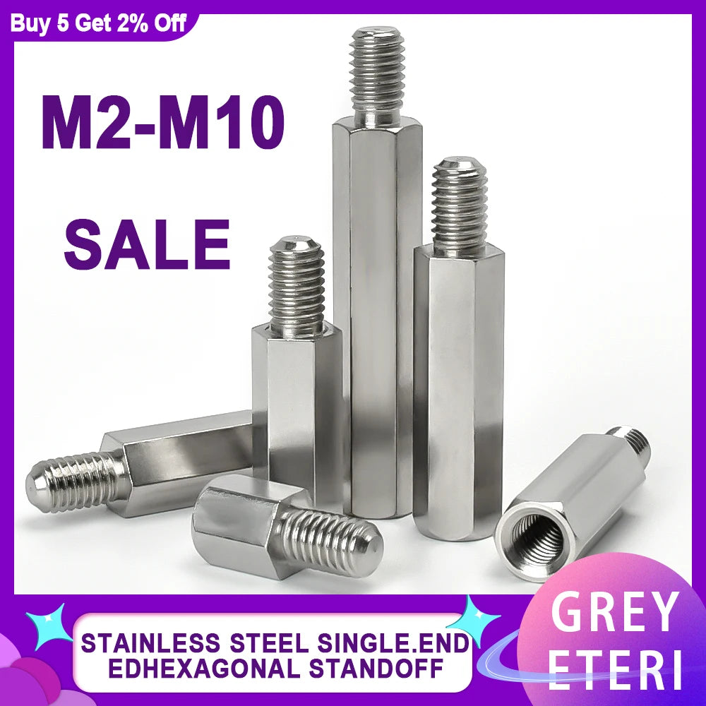 304 Stainless Steel Standoff PCB Support Male Female Hex Board Spacing Screw Column Pillars Spacers Bolt M2 M2.5 M3 M4M5M6M8M10