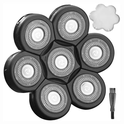 Replacement for Head Shavers 7 Heads Beard Hair Replacement for Razor for Head for Bald Men Interf