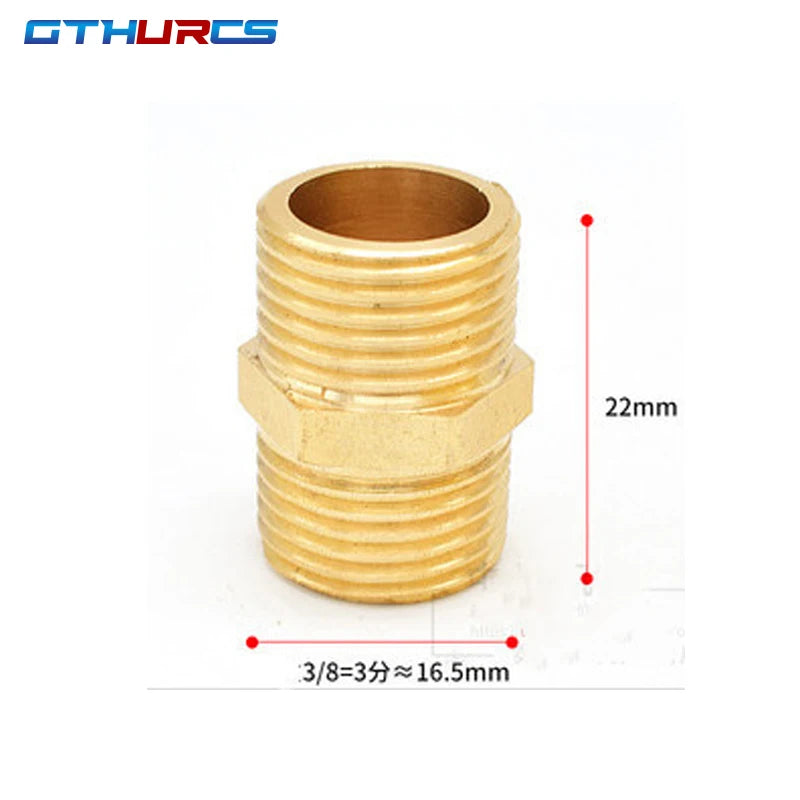 Brass Pipe Hex Nipple Fittings Quick Coupler Adapter 1/8 1/4 3/8 1/2 3/4 1 BSP Male to Males Thread Water Oil Gas Connectors