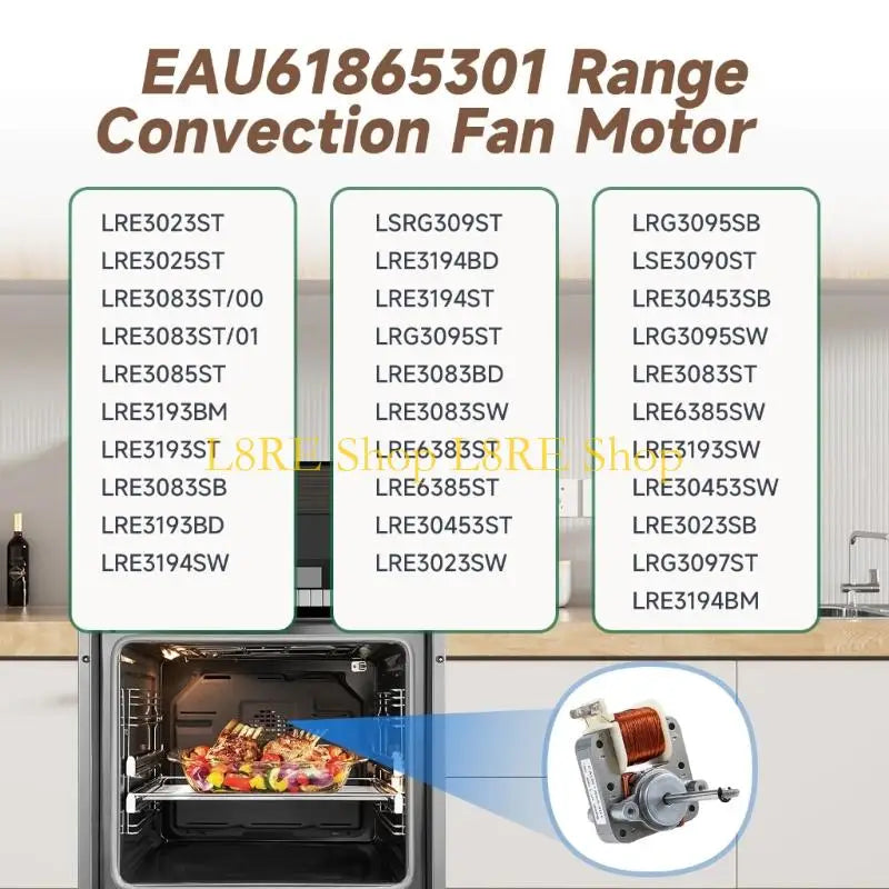 L8RE EAU61865301 Fan Motor Assembly Microwave Oven Replacement Part