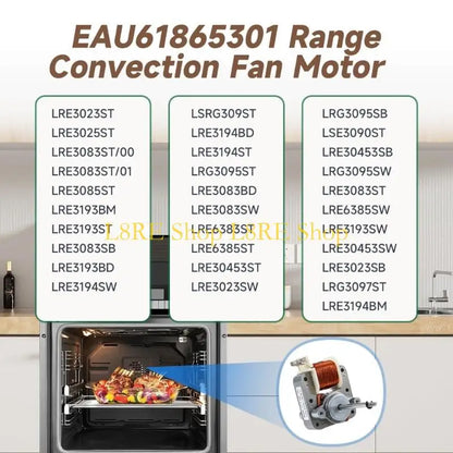 L8RE EAU61865301 Fan Motor Assembly Microwave Oven Replacement Part