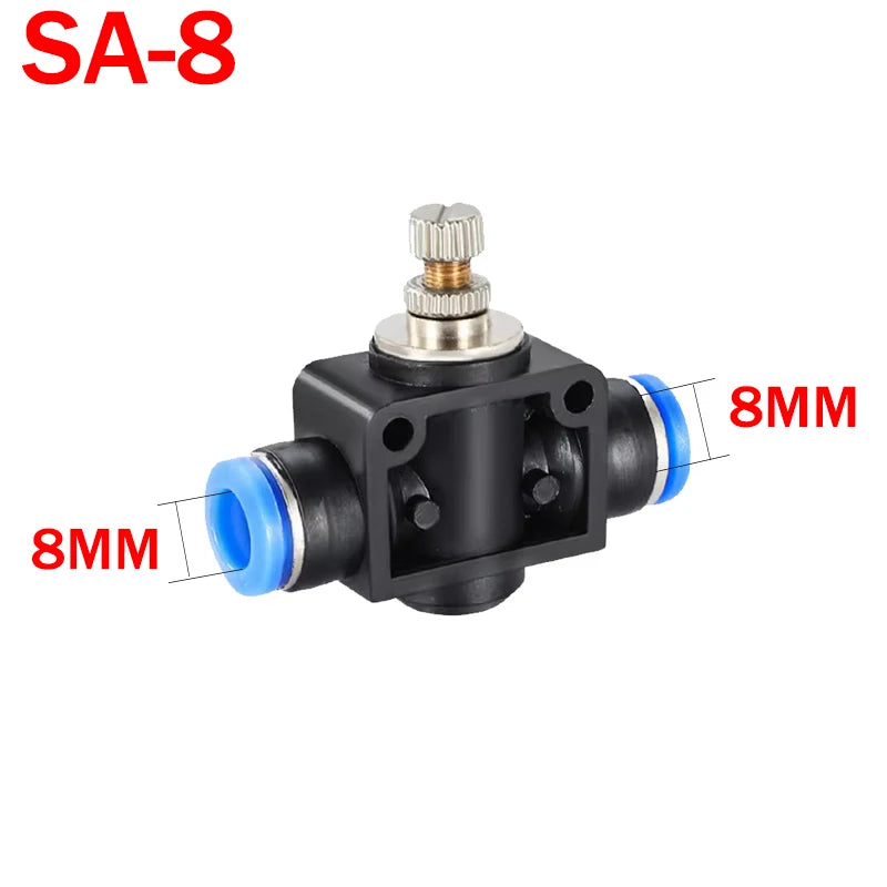 20/50PCS SA Throttle Valve Air Flow Control Valve 4mm 6mm 8mm 10mm 12mm Pipe Water Hose Pneumatic Manual Valve Push in Connector