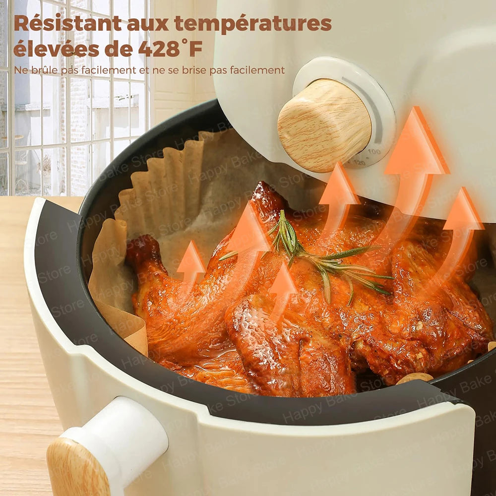 16/20CM Square Air Fryer Disposable Non-stick Parchment Paper Baking Liner Compatible with Cosori Philips Cecotec Oil-Free Fryer
