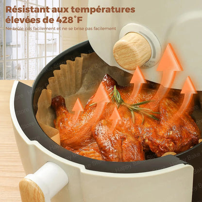 16/20CM Square Air Fryer Disposable Non-stick Parchment Paper Baking Liner Compatible with Cosori Philips Cecotec Oil-Free Fryer
