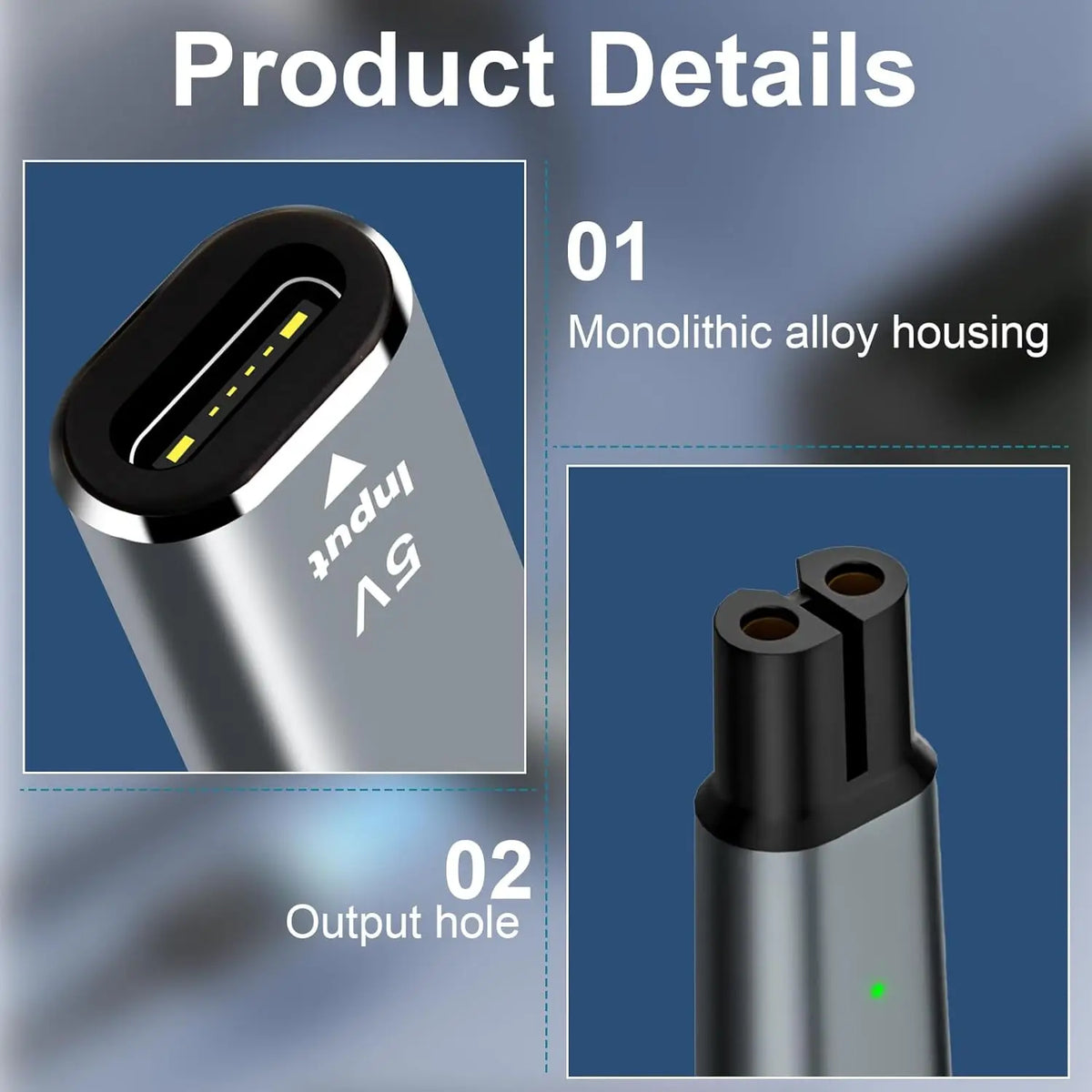 USB-C Shaver Charging Adapter Compatible with Philips OneBlade QP2724 / QP2834