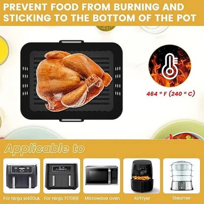 2Pcs/1Pcs Air Fryer Silicone Liners for Ninja SL400 SL401 Stack XL Basket Reusable Air Fryer Baking Tray Airfryer Accessories