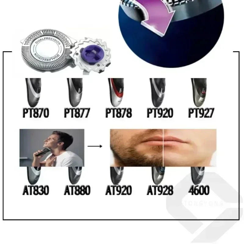 HQ8 Replacement Shaver Heads Compatible with Philips AT830/875 PT830 PT870 PT877 PT920 for PT720 PT725 PT730 AT810/811 AT725 Efficient Shave