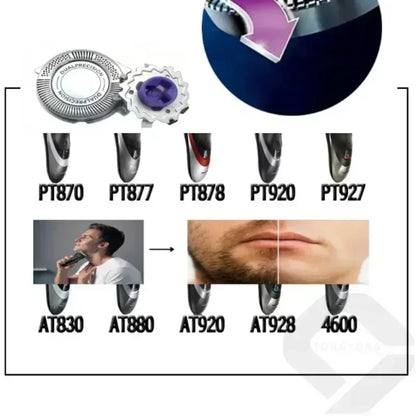 HQ8 Replacement Shaver Heads Compatible with Philips AT830/875 PT830 PT870 PT877 PT920 for PT720 PT725 PT730 AT810/811 AT725 Efficient Shave