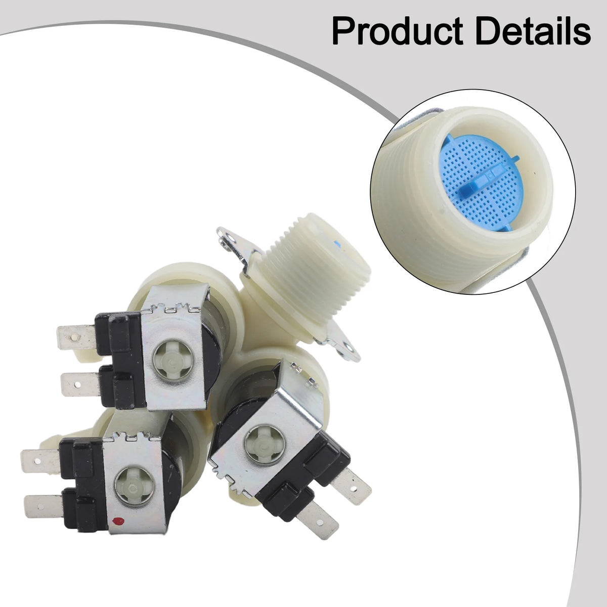 Compatible with LG Washing Machine Water Inlet Valve AC220V Three-Way Solenoid Valve Moisture Resistant Replacement With Threaded Connector