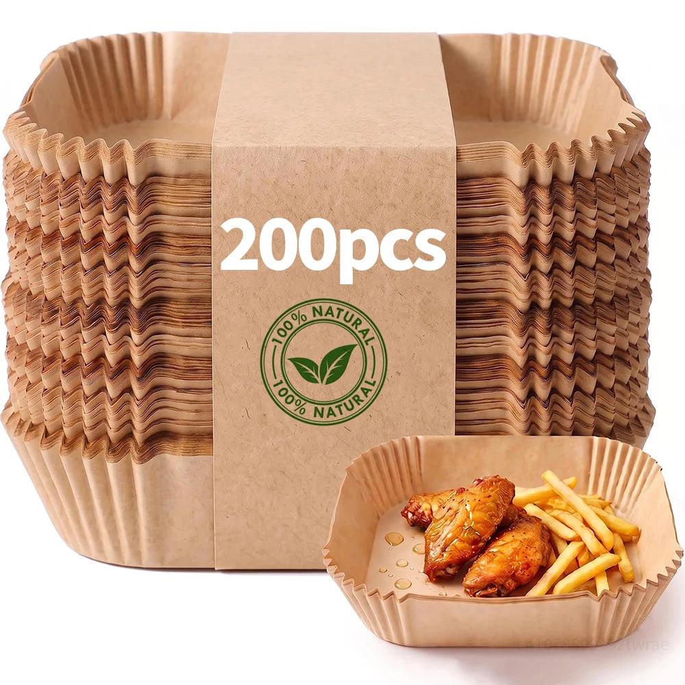 8" Parchment Paper, Non-Stick & Oil-Proof, Fits Ninja AF141 5QT AF181 6.5QT, Cosori, Instant Pot 6 QT, Other 5-8QT Air Fryers