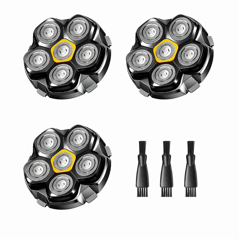 6 Blade Magnetic Replacement Shaving Heads Compatible with 6D Blade Head Compatible with Head Shavers for Bald Men