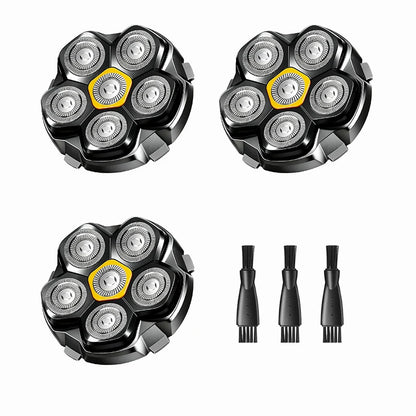 6 Blade Magnetic Replacement Shaving Heads Compatible with 6D Blade Head Compatible with Head Shavers for Bald Men