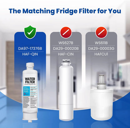 Replacement Refrigerator Water Filter Compatible with Samsung DA97-17376B / DA97-08006C / RF23M8070SG / RF23M8070SR