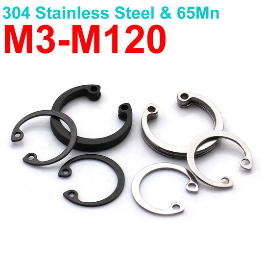 304 Stainless Steel 65Mn Internal Retaining Ring Circlip Snap Ring for Bore GB893 C Type 3mm-120mm