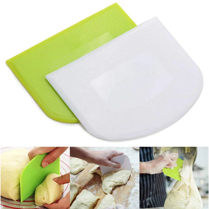 2PCS Plastic Dough Scraper Bowl Scraper Bench Scraper Flexible Dough Cutter Multipurpose Food Scrappers Dropshipping