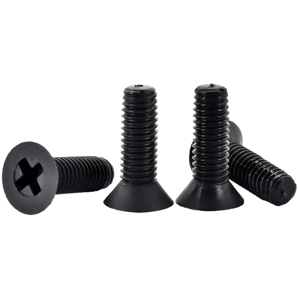 20-500Pcs M2M2.5M3M4M5M6M8 White Black Nylon Plastic Phillips Screw Metric Thread Countersunk Head Bolt Screw Fastener6-40mm