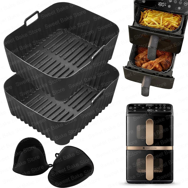 Silicone Mould & Glove Air Fryer Accessories for Philips Airfryer 4000 Series Stacked Dual Basket 10L, Philips AirFryer NA462