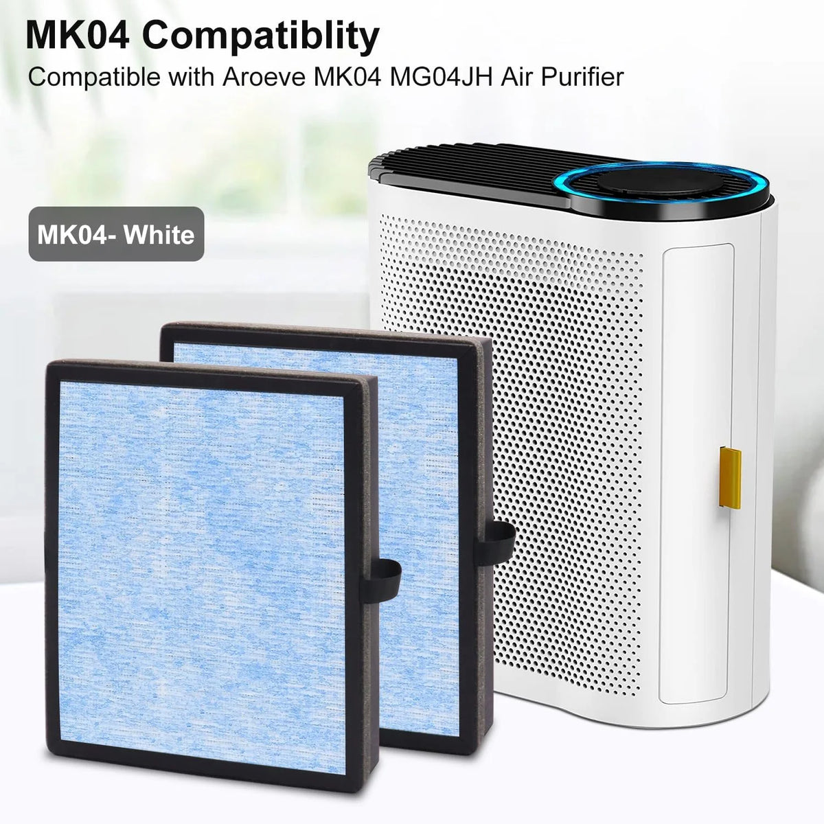 2 Pack MK04 Replacement Filter Compatible with Aroeve - Filter Replacement For Filte Pet Dander