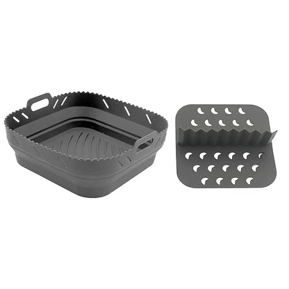 Square Air Fryer Silicone Basket Pot Reusable Foldable AirFryer Mold Liners Bpa Free Oven Baking Tray Mat Kitchen Accessories