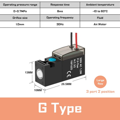 High frequency 10mm miniature solenoid valve air valve knitting machine sock machine control valve 24V12V6V vacuum valve