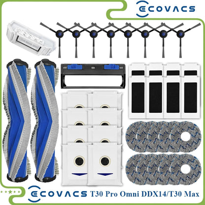 For Ecovacs Deebot T30 PRO OMNI / T30 Max / T30 / DDX14 Vacuum Cleaner Main Side Brush Filter Mop Cloth Replacement Parts