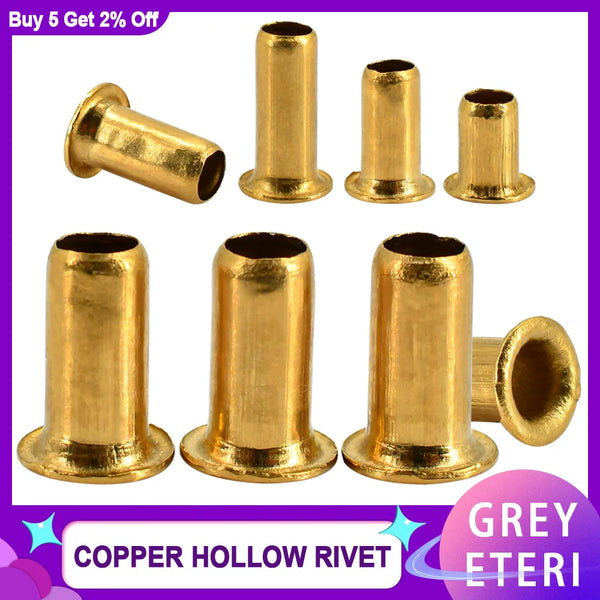 Copper Hollow Rivet Tubular Rivets Circuit Board Double-sided Circuit Board PCB Nails M1.3 M1.5 M1.7 M2 M2.3 M2.5 M3 M4 M5 M6