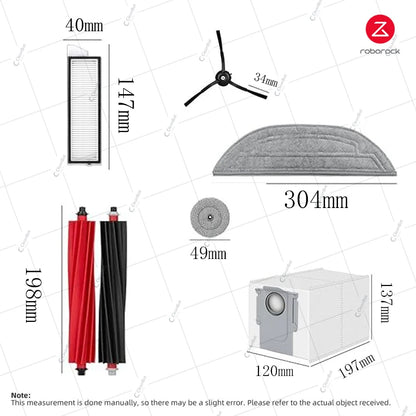 Compatible with Roborock S8 MaxV Ultra Robot Vacuum Parts Main Roller Side Brush Hepa Filter Mop Pad Cloth Dust Bag Accessories