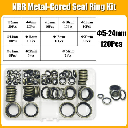 Seal Washer M5 M6 M8 M10 M12 M14 M16 M18 20 M24 Bonded Metal Rubber Gasket Oil -resistant Oil Drain Bolt Plug Sealing O Ring Kit