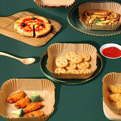 10-200pcs Air Fryer Disposable Paper Liner Square Air Fryer Liner Oil & Parchment Paper for Baking Roasting & BBQs Gr