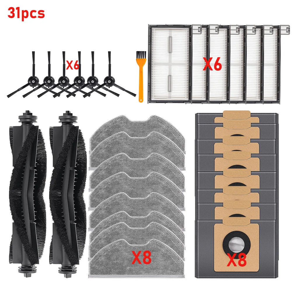 Replacement For Eufy X8 Pro SES Robot Vacuum Cleaner Accessories Roller Brush Mop Pads Main Side Brush Dust Bags Spare Parts