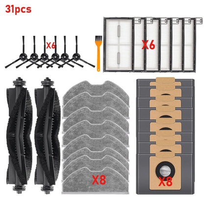 Replacement For Eufy X8 Pro SES Robot Vacuum Cleaner Accessories Roller Brush Mop Pads Main Side Brush Dust Bags Spare Parts