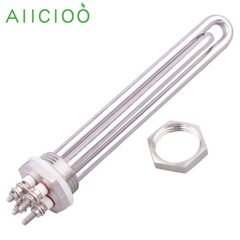 DN25 Immersion Heating Element 1Inch DC 12v/24v/36v/48v Tubular Electric Solar Water Heater SUS304 300w 600w 900w 1200w 1500w