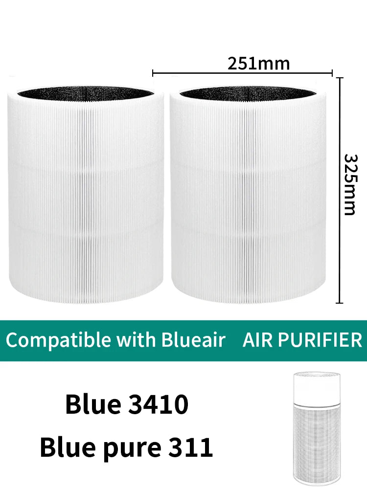 Compatible with Blueair air filter BULE PURE 311 Auto+ BULE 3410 filter element (2Pack)