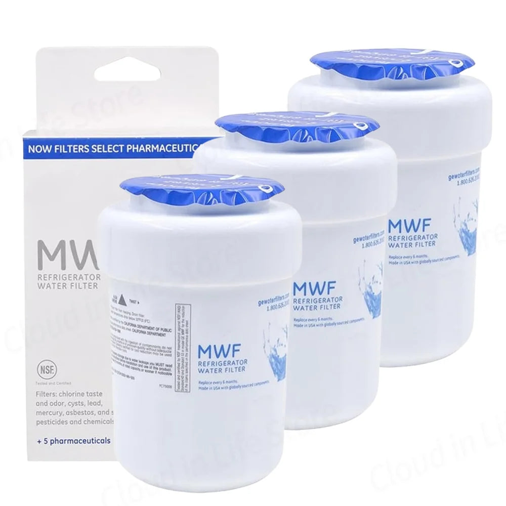 Replacement Compatible with GE MWF Refrigerator Water Filters MWFP FMG-1 MWFA GWF WFC1201 RWF1060 197D6321P006 469991 3 Pack