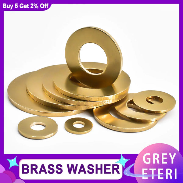 Flat Brass Washer O Ring Solid Brass Oring Gasket Shim Copper Metal Meson Pad Spacer M2 M3 M4 M5 M6 M8 M10 M12 M14 M16 M18 M20