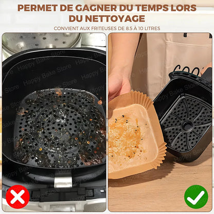 16/20CM Square Air Fryer Disposable Non-stick Parchment Paper Baking Liner Compatible with Cosori Philips Cecotec Oil-Free Fryer