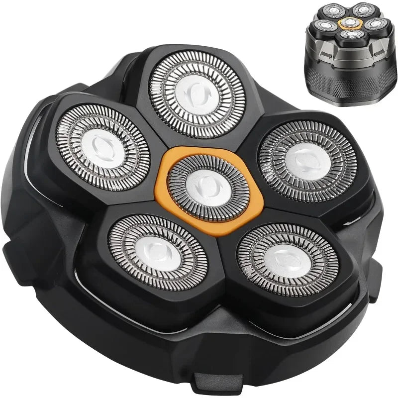 Magnetic 6 Blade Head Shaver Replacement Heads Compatible with Wyklaus Redbreak Detona DOAO Head Shaver