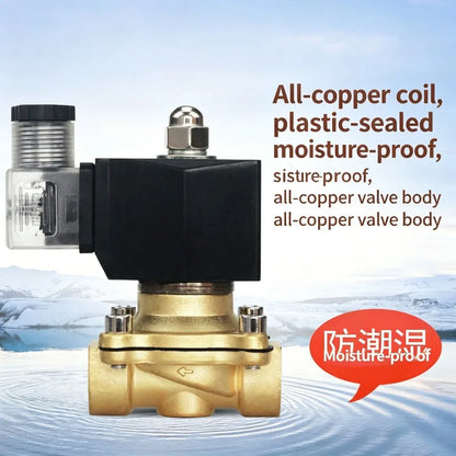 Normally Closed Brass Water Valve Solenoid Valve IP65 for Water Oil Air 12V/24V/220V/110V 1/4" 1/2" 3/4" 1" 1-1/4" 1-1/2" 2"