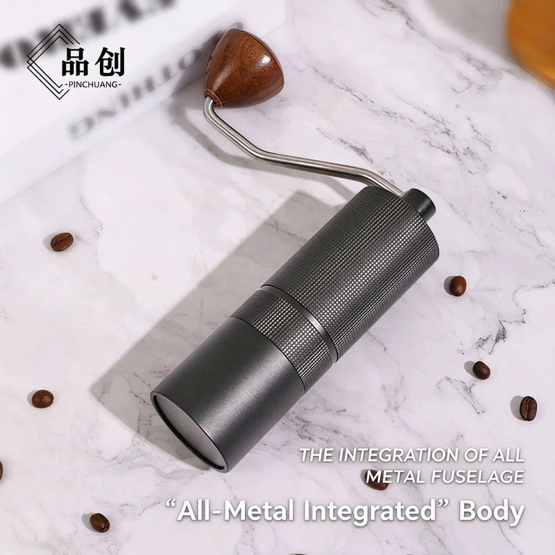 Pin ChuangAdjustable hand-cranked coffee grinder, CNC5-star steel core portable manual coffee grinder