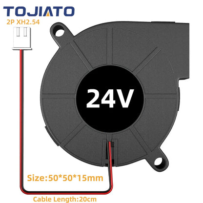 DC Brushless Cooling Fan 2510/3010/4010/5010/5015/6015mm 12V/24V 2Pin Dupont Wire Centrifugal Turbo Blower for 3D Printer Parts